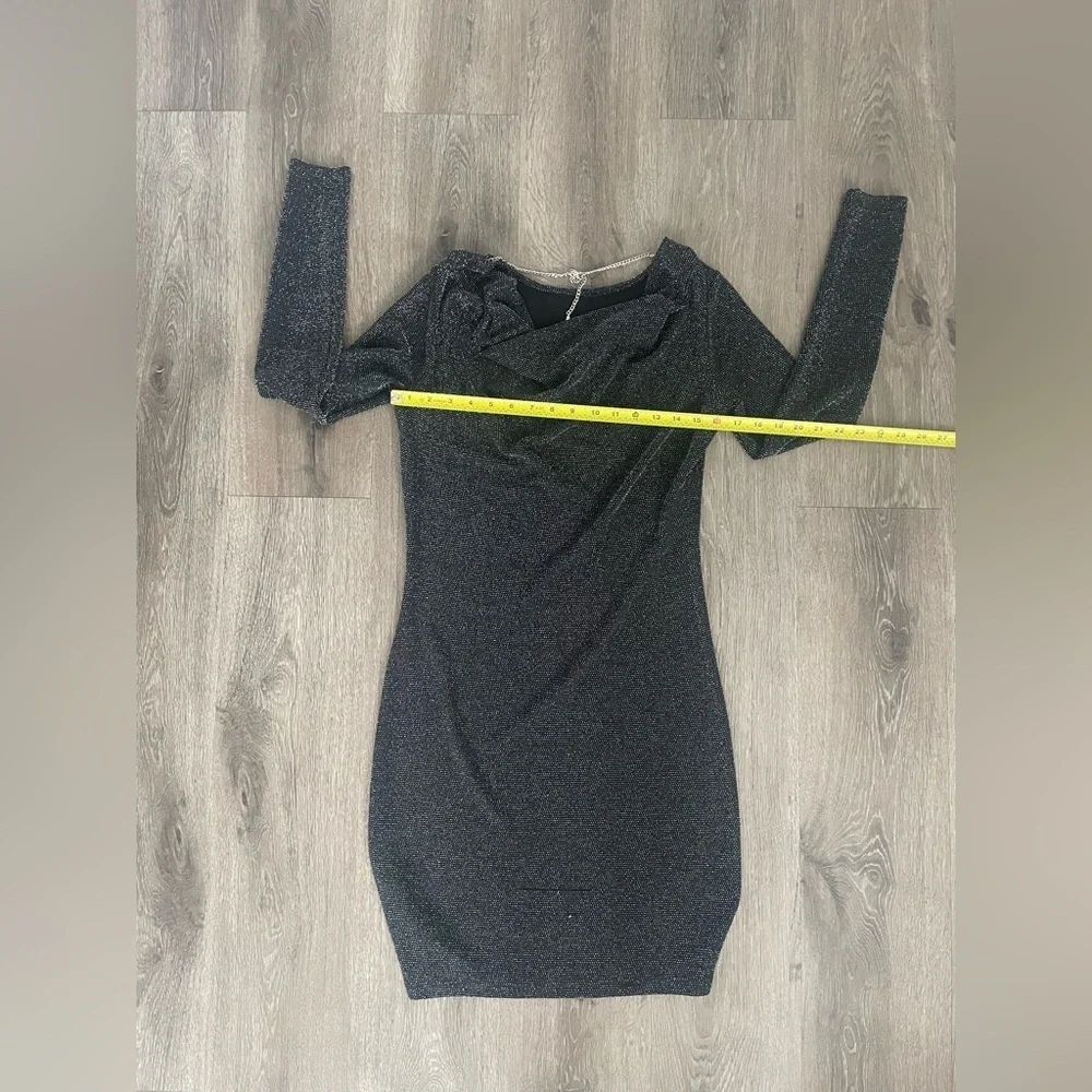 Michael Kors Women’s Black and Silver Textured Dress Size Small